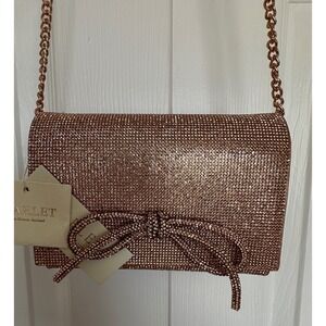 Starlet Hollywood Champagne Rhinestone Bow Crossbody‎ Bag BGR-6189 Francesca NEW
